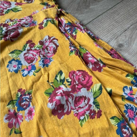 MATILDA JANE MUSTARD YELLOW SIZE MEDIUM ALANA FLORAL WRAP DRESS - Picture 6 of 11